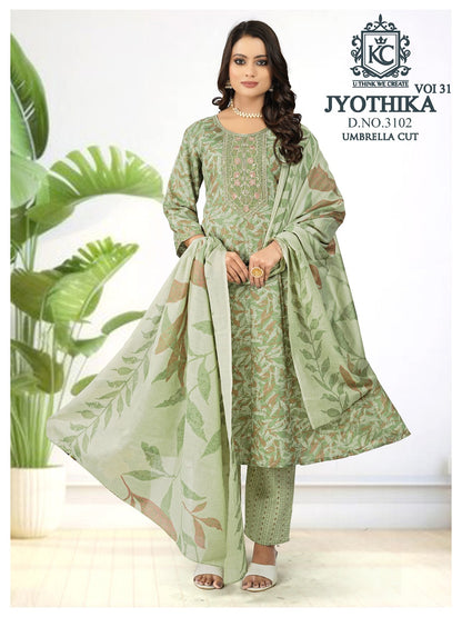 Jyothika Vol 31 Kcf Cotton Readymade Anarkali Suits Wholesaler Gujarat
