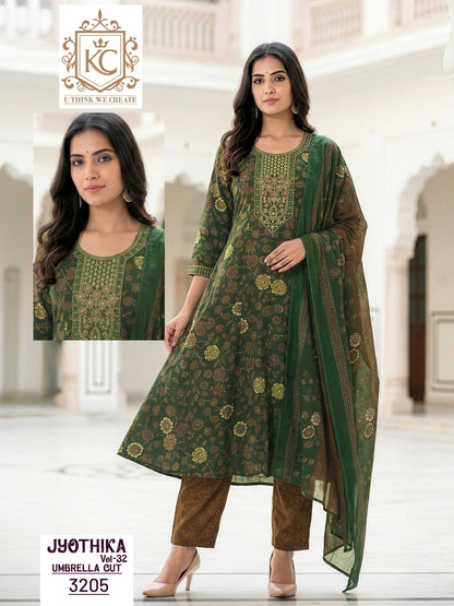 Jyothika Vol 32 Kcf Cotton Readymade Anarkali Suits Manufacturer India