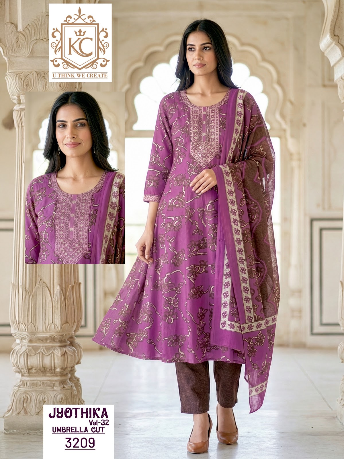 Jyothika Vol 32 Kcf Cotton Readymade Anarkali Suits Manufacturer India