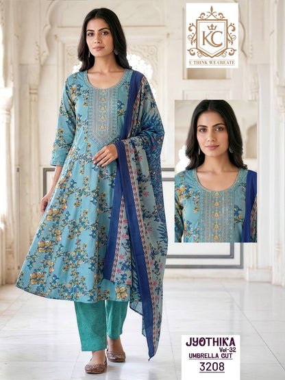 Jyothika Vol 32 Kcf Cotton Readymade Anarkali Suits Manufacturer India