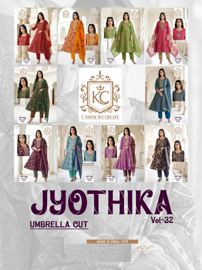 Jyothika Vol 32 Kcf Cotton Readymade Anarkali Suits Manufacturer India