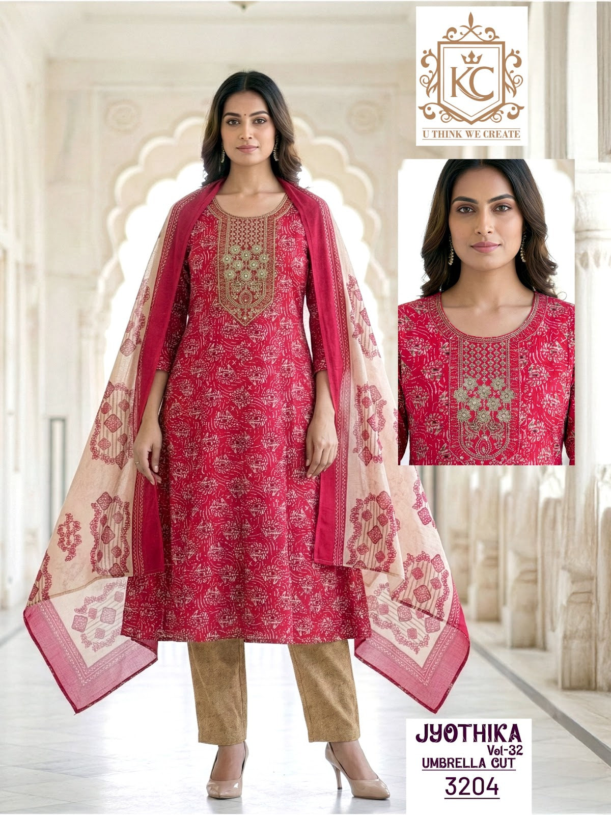 Jyothika Vol 32 Kcf Cotton Readymade Anarkali Suits Manufacturer India