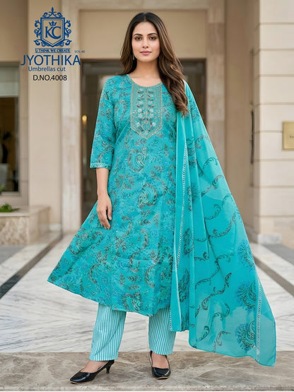 Jyothika Vol 40 Kcf Cotton Readymade Anarkali Suits Wholesale Rate