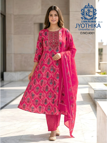 Jyothika Vol 40 Kcf Cotton Readymade Anarkali Suits Wholesale Rate