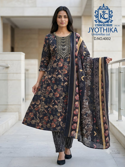 Jyothika Vol 40 Kcf Cotton Readymade Anarkali Suits Wholesale Rate