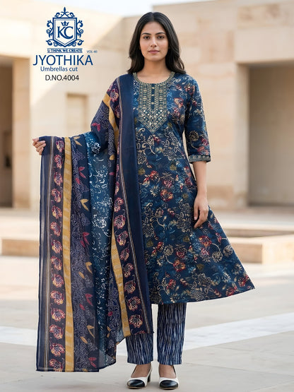 Jyothika Vol 40 Kcf Cotton Readymade Anarkali Suits Wholesale Rate