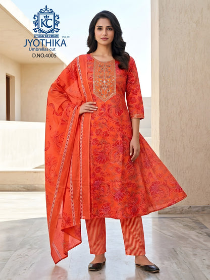 Jyothika Vol 40 Kcf Cotton Readymade Anarkali Suits Wholesale Rate