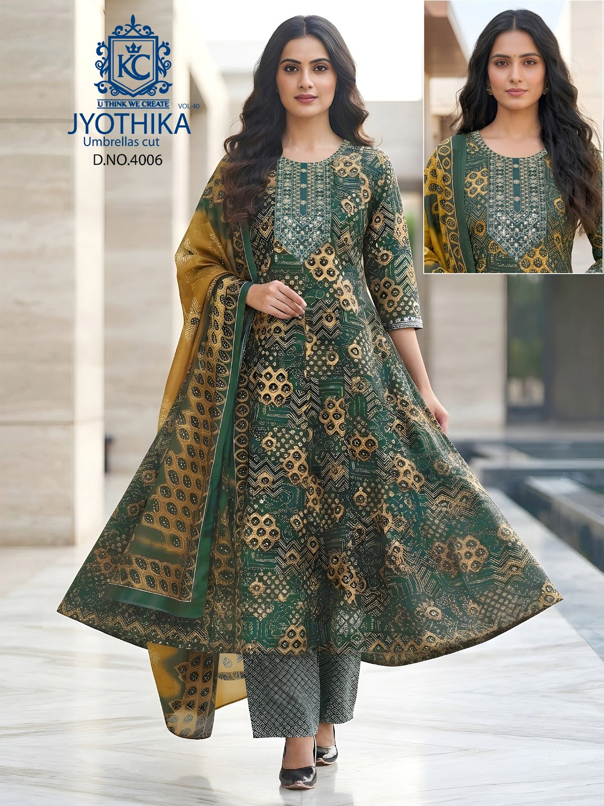 Jyothika Vol 40 Kcf Cotton Readymade Anarkali Suits Wholesale Rate
