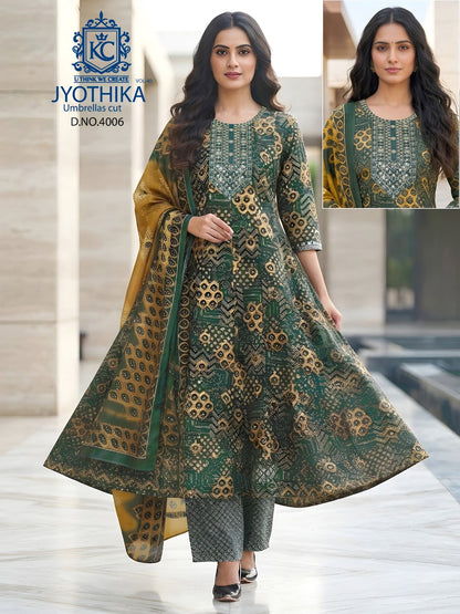 Jyothika Vol 40 Kcf Cotton Readymade Anarkali Suits Wholesale Rate