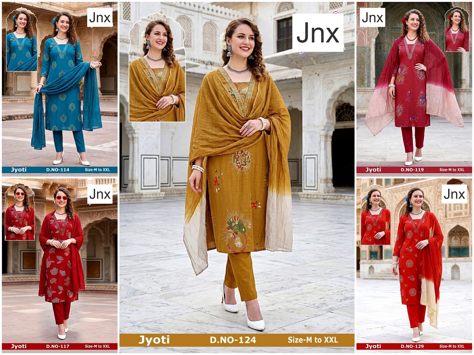 Jyoti Jnx Vertican Readymade Pant Style Suits Wholesaler India