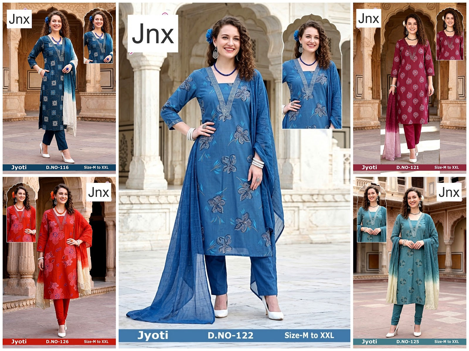 Jyoti Jnx Vertican Readymade Pant Style Suits Wholesaler India