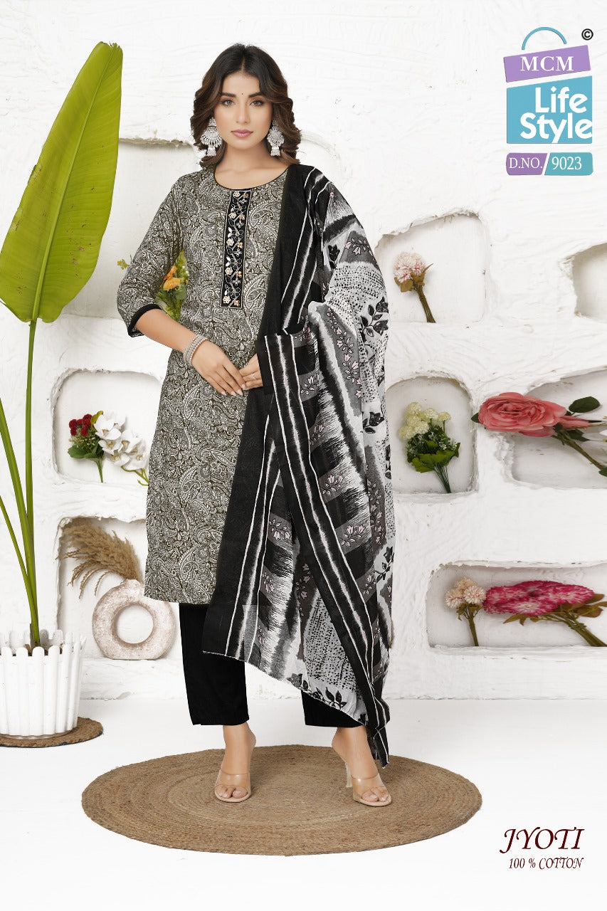 Jyoti Mcm Lifestyle Readymade Cotton Pant Suits Supplier