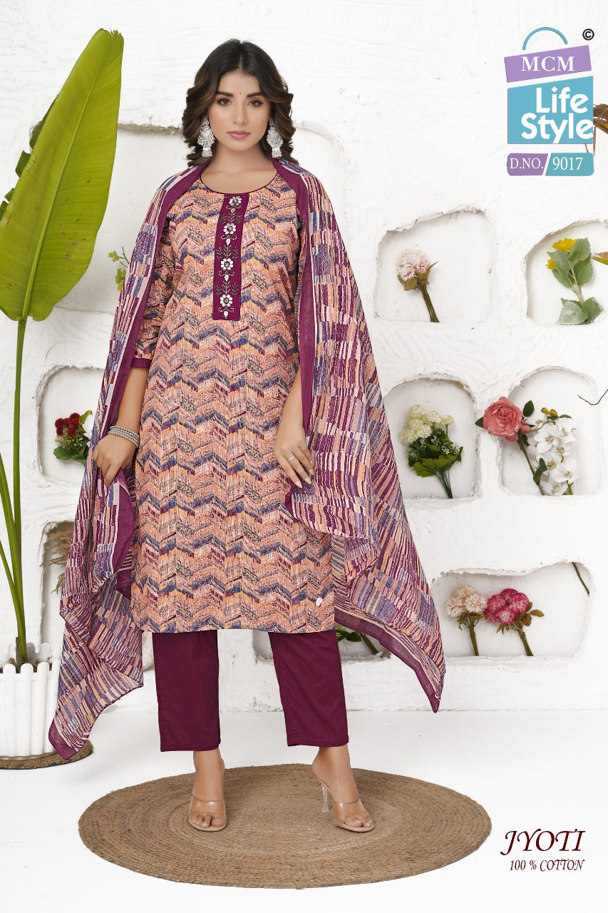 Jyoti Mcm Lifestyle Readymade Cotton Pant Suits Supplier