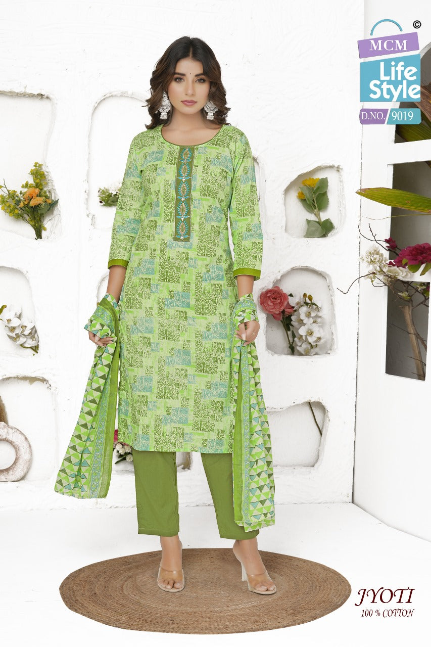 Jyoti Mcm Lifestyle Readymade Cotton Pant Suits Supplier