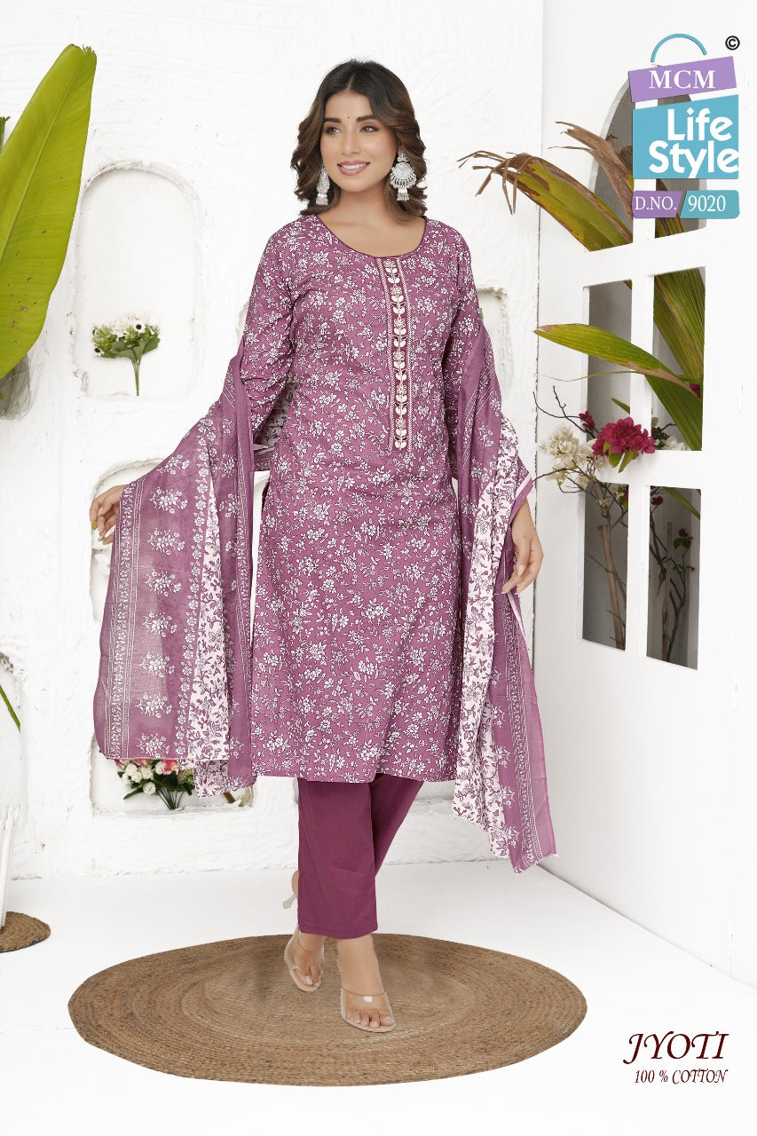 Jyoti Mcm Lifestyle Readymade Cotton Pant Suits Supplier