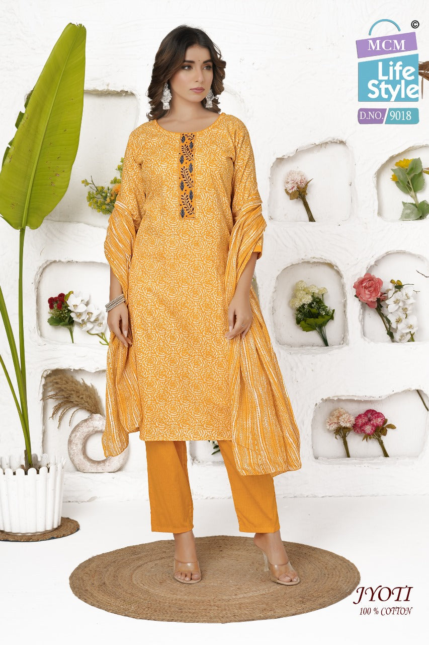 Jyoti Mcm Lifestyle Readymade Cotton Pant Suits Supplier