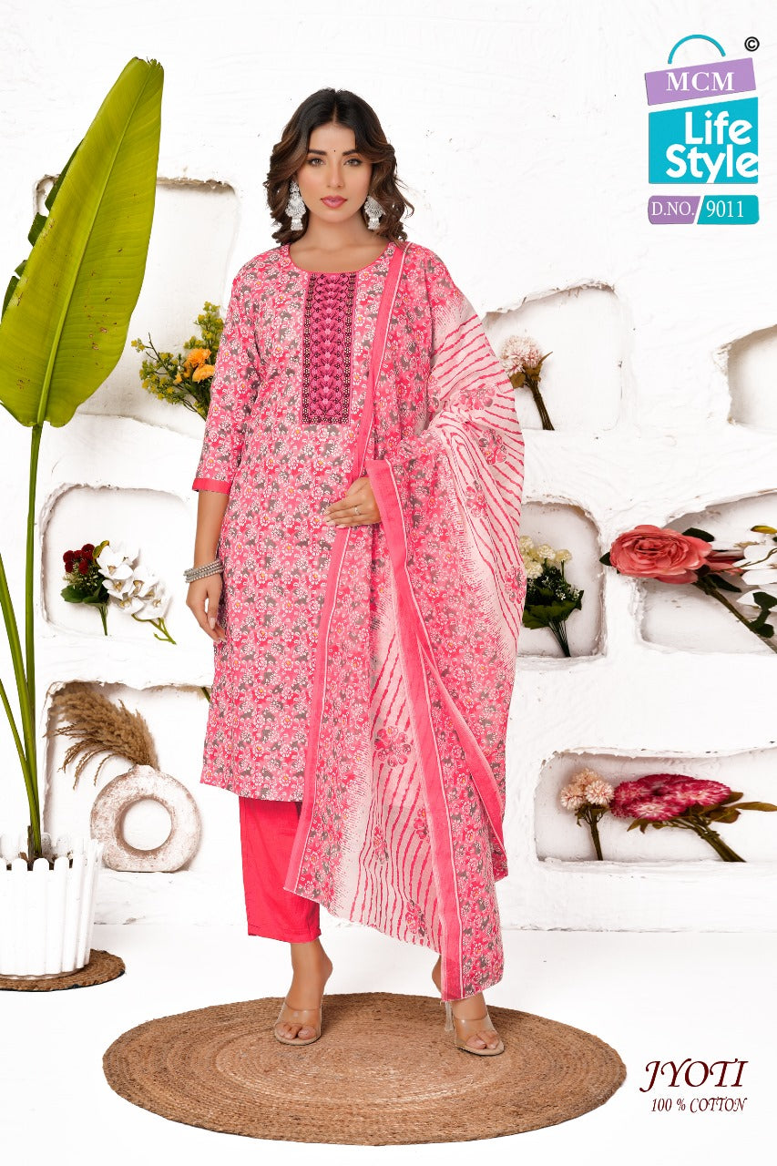 Jyoti Mcm Lifestyle Readymade Cotton Pant Suits Supplier