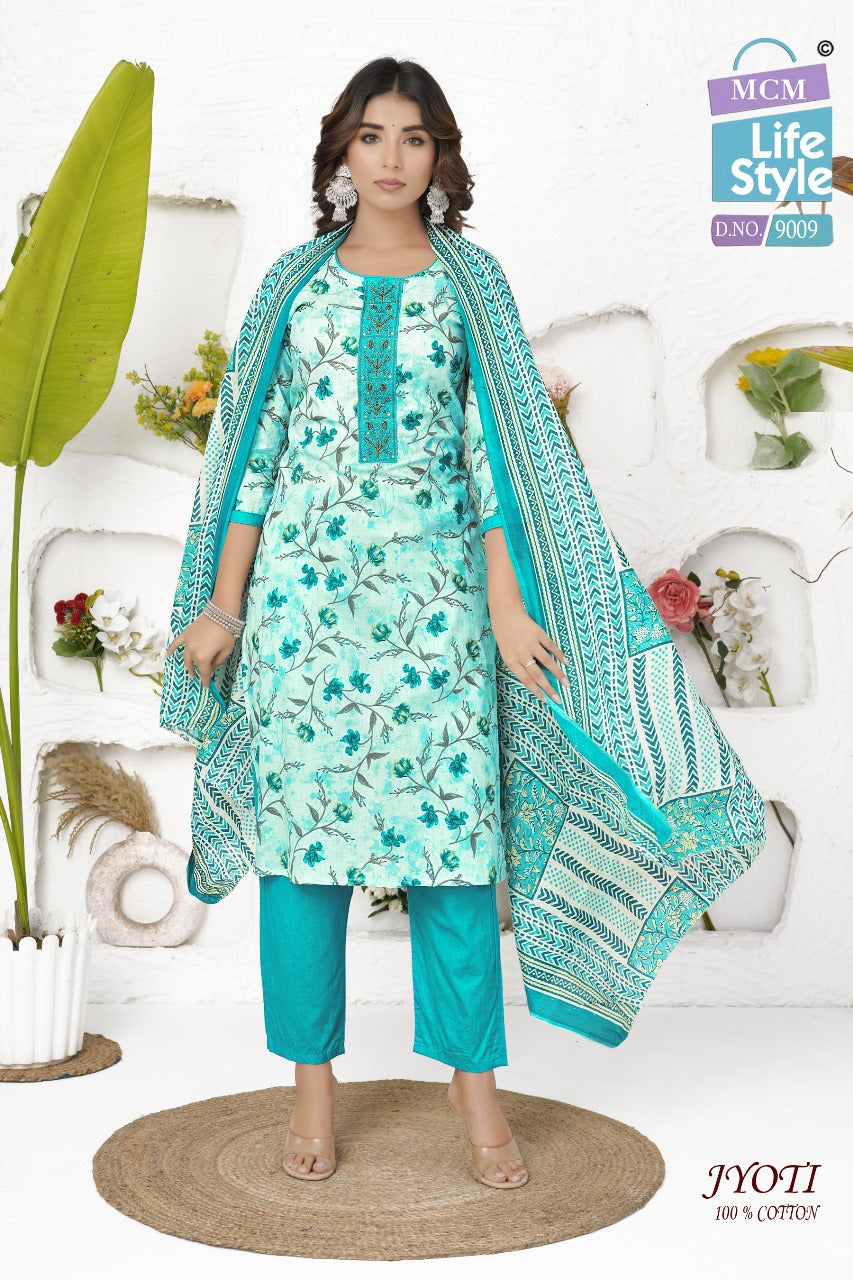 Jyoti Mcm Lifestyle Readymade Cotton Pant Suits Supplier