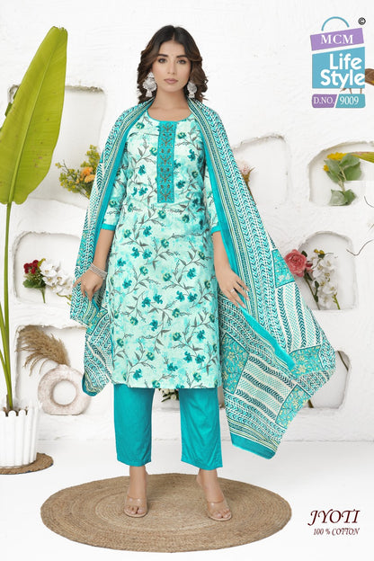 Jyoti Mcm Lifestyle Readymade Cotton Pant Suits Supplier