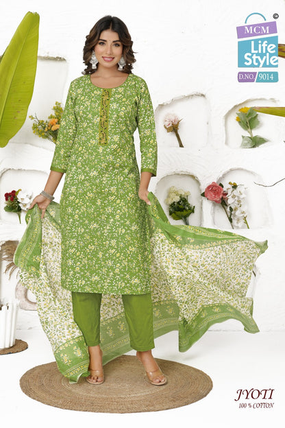 Jyoti Mcm Lifestyle Readymade Cotton Pant Suits Supplier