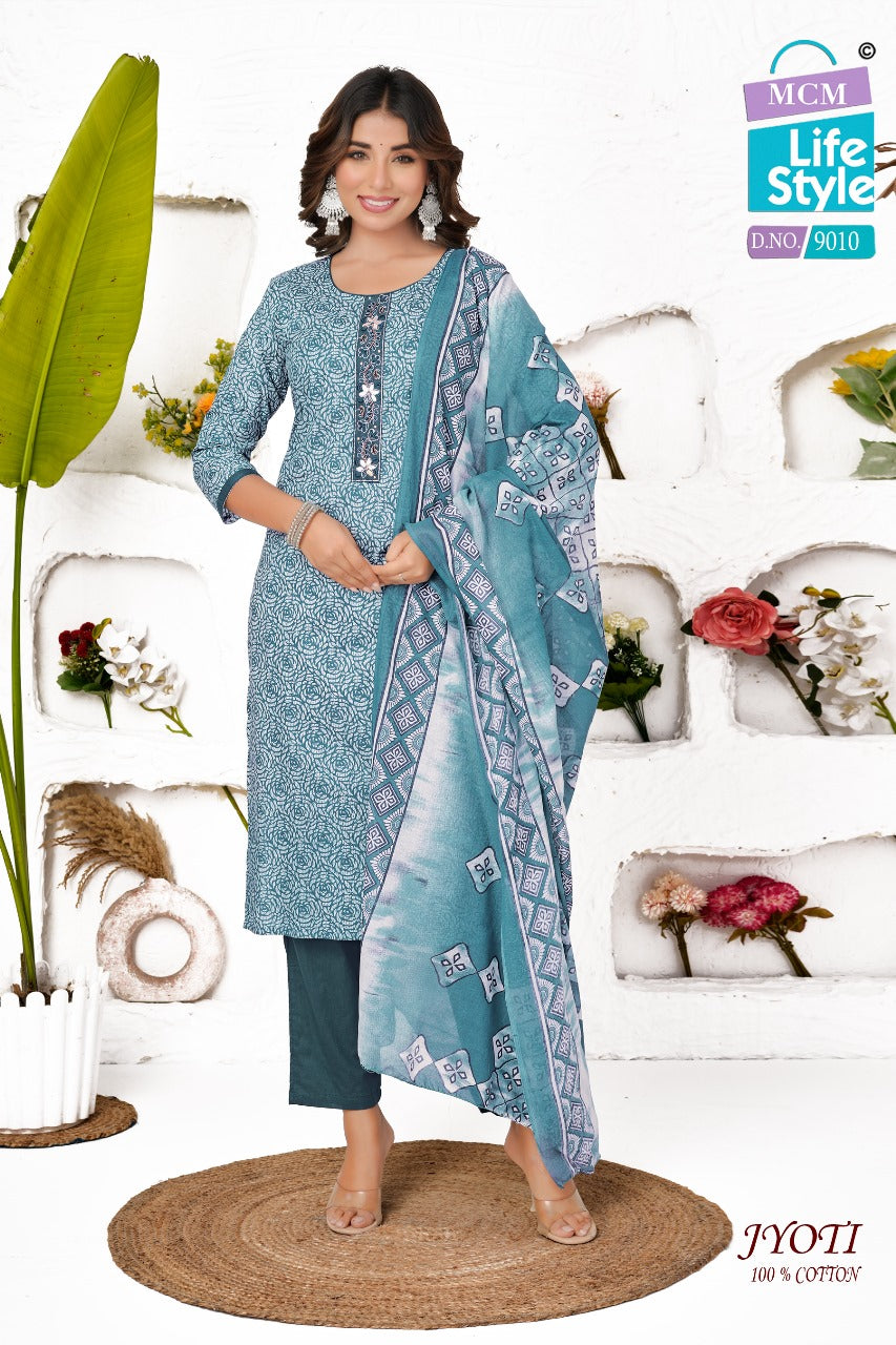 Jyoti Mcm Lifestyle Readymade Cotton Pant Suits Supplier