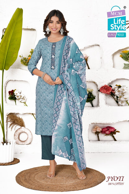 Jyoti Mcm Lifestyle Readymade Cotton Pant Suits Supplier