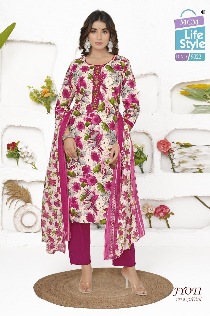 Jyoti Mcm Lifestyle Readymade Cotton Pant Suits Supplier