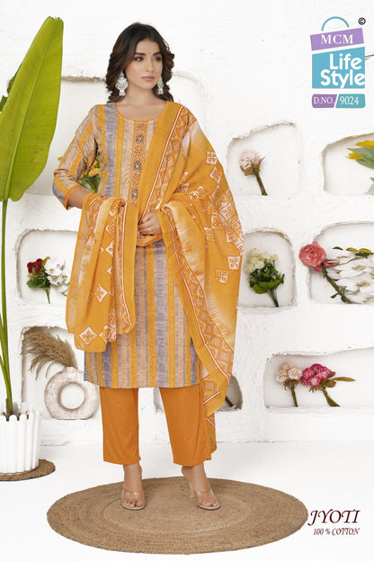 Jyoti Mcm Lifestyle Readymade Cotton Pant Suits Supplier