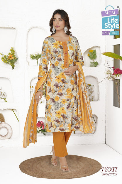 Jyoti Mcm Lifestyle Readymade Cotton Pant Suits Supplier