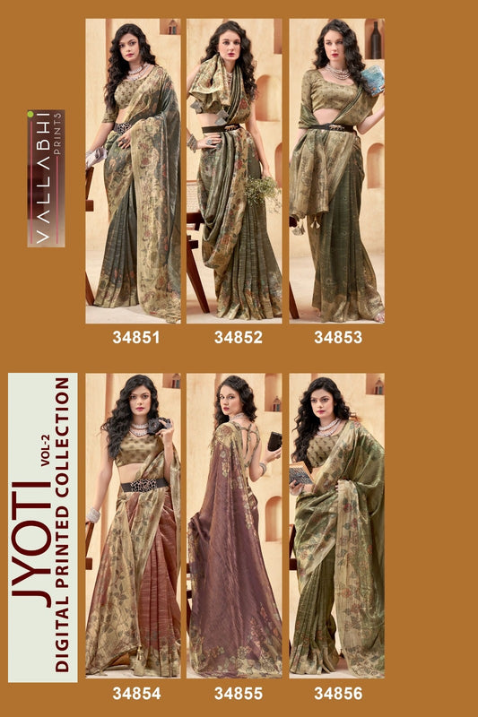 Jyoti Vol 2 Vallabhi Prints Chiffon Sarees Supplier Gujarat