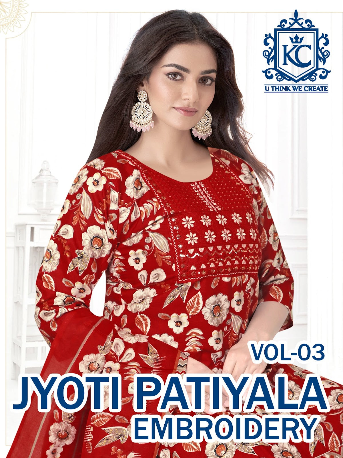 Jyoti Vol 3 Embroidery Kcf Readymade Cotton Patiyala Suits Exporter
