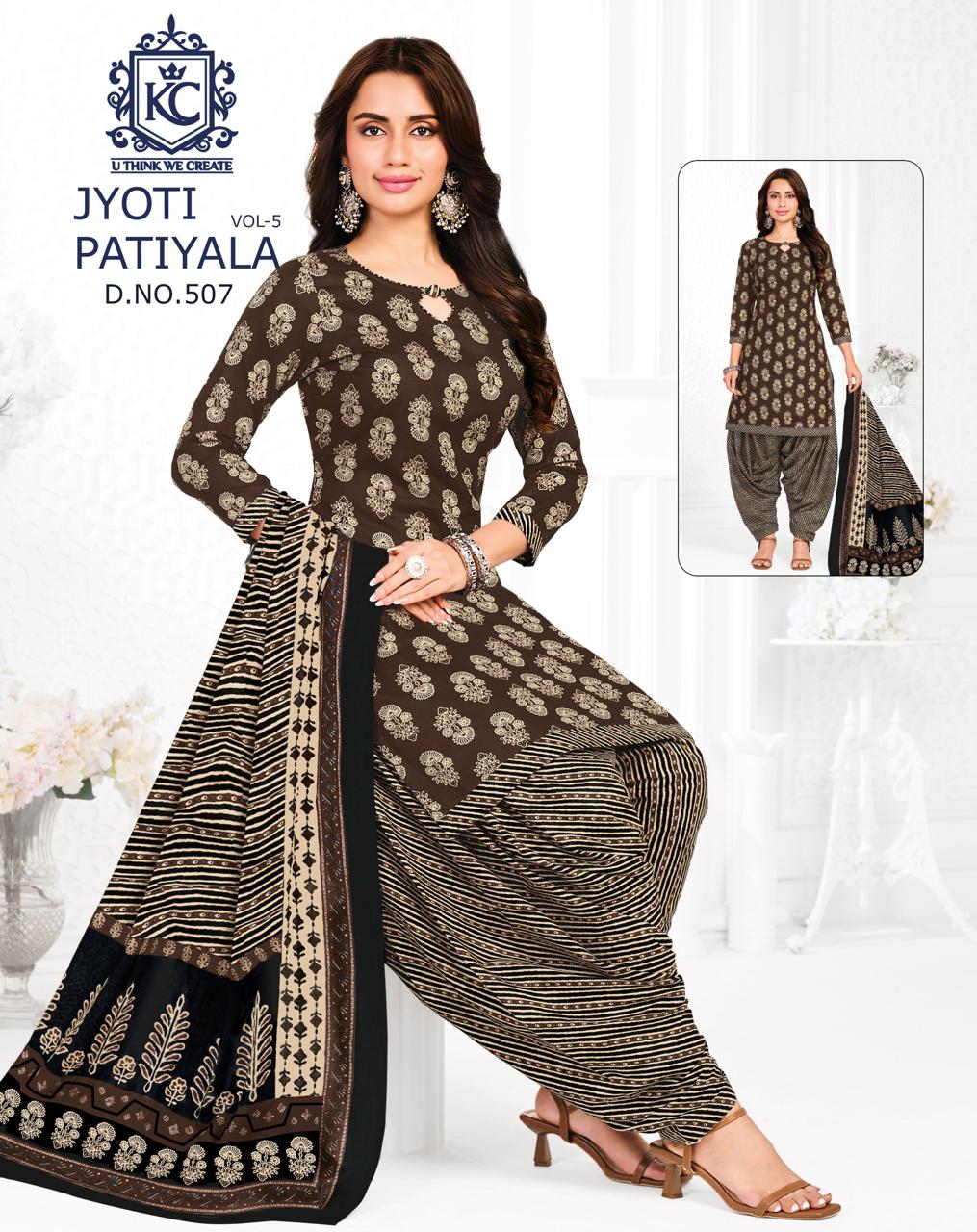 Jyoti Vol 5 Kcf Readymade Cotton Patiyala Suits Manufacturer India