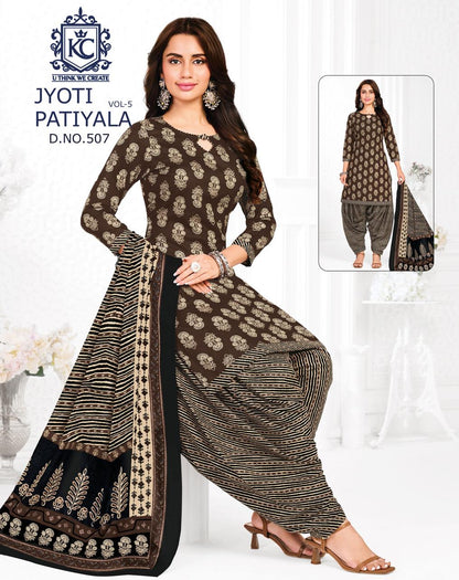 Jyoti Vol 5 Kcf Readymade Cotton Patiyala Suits Manufacturer India