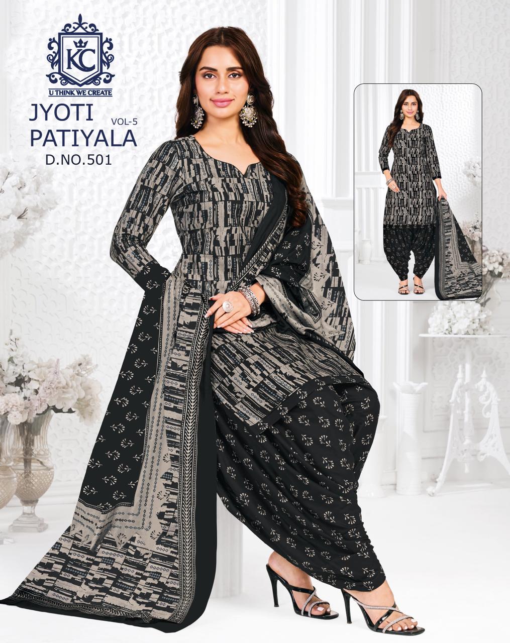 Jyoti Vol 5 Kcf Readymade Cotton Patiyala Suits Manufacturer India