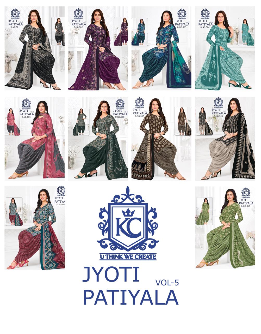 Jyoti Vol 5 Kcf Readymade Cotton Patiyala Suits Manufacturer India