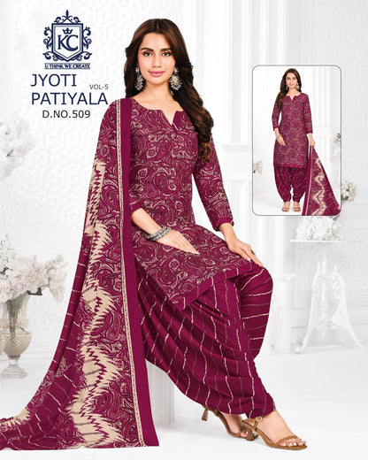 Jyoti Vol 5 Kcf Readymade Cotton Patiyala Suits Manufacturer India