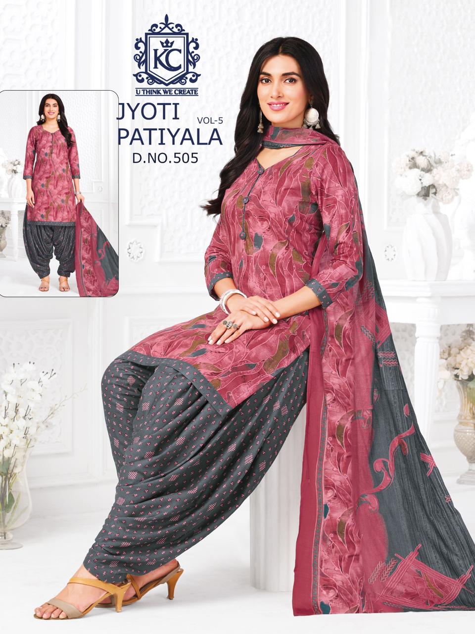 Jyoti Vol 5 Kcf Readymade Cotton Patiyala Suits Manufacturer India