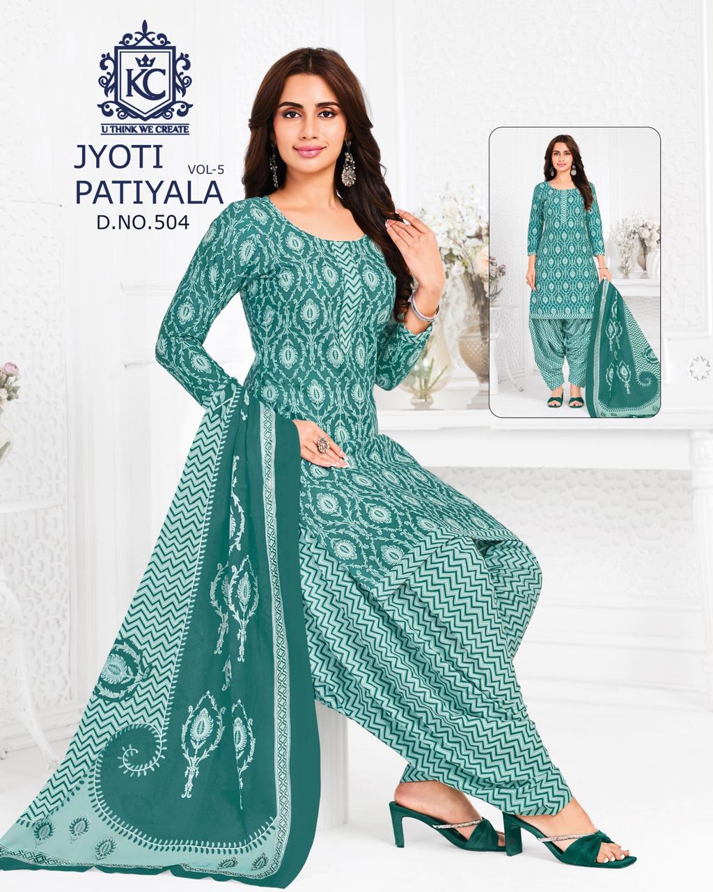 Jyoti Vol 5 Kcf Readymade Cotton Patiyala Suits Manufacturer India