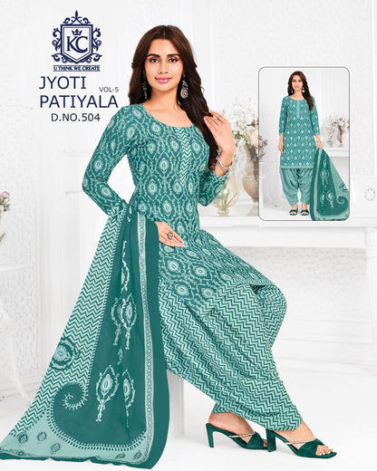 Jyoti Vol 5 Kcf Readymade Cotton Patiyala Suits Manufacturer India