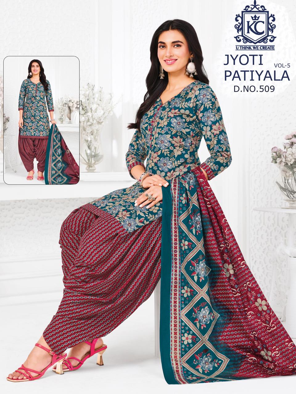 Jyoti Vol 5 Kcf Readymade Cotton Patiyala Suits Manufacturer India