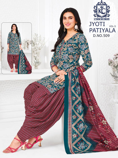 Jyoti Vol 5 Kcf Readymade Cotton Patiyala Suits Manufacturer India