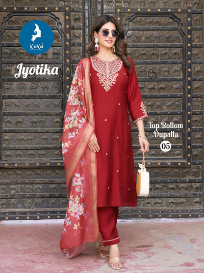 Jyotika Kaya Vertican Readymade Pant Style Suits Manufacturer Ahmedabad