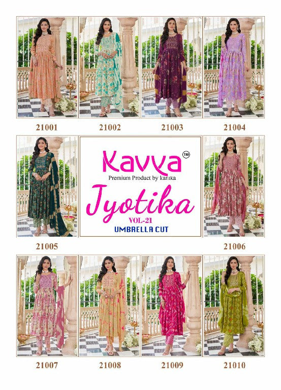 Jyotika Vol 21 Kavya Rayon Readymade Pant Style Suits Wholesaler