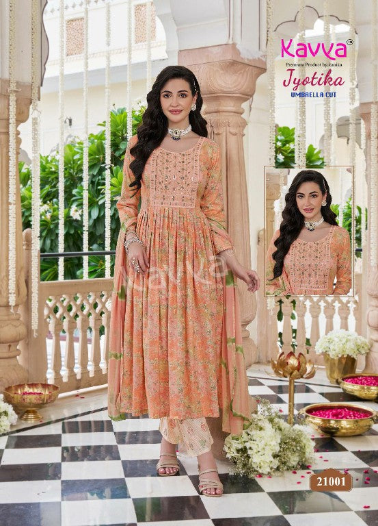 Jyotika Vol 21 Kavya Rayon Readymade Pant Style Suits Wholesaler