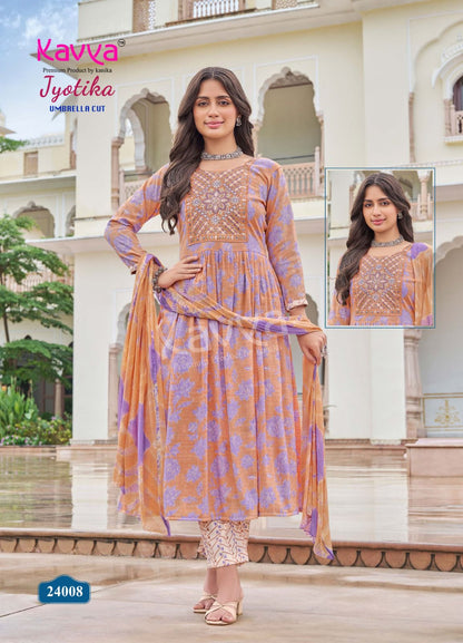 Jyotika Vol 24 Kavya Rayon Capsule Readymade Anarkali Suits Exporter India