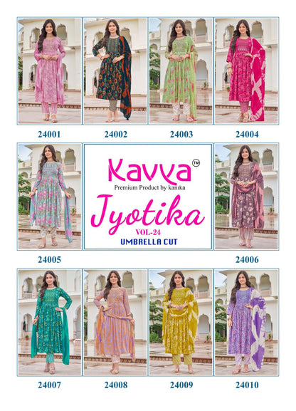 Jyotika Vol 24 Kavya Rayon Capsule Readymade Anarkali Suits Exporter India