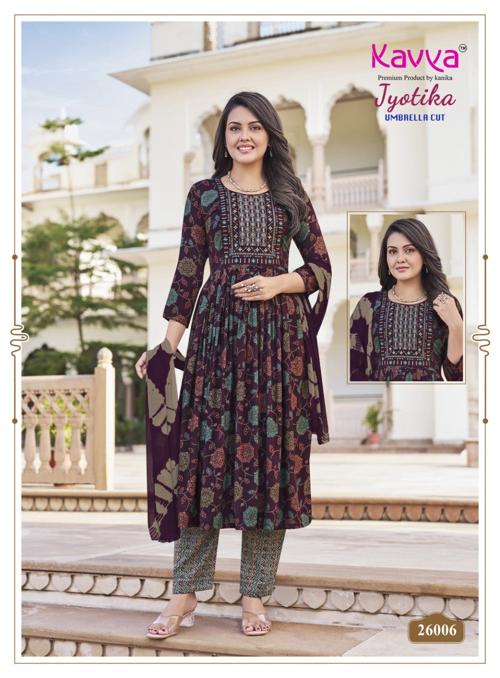 Jyotika Vol 26 Kavya Rayon Readymade Anarkali Suits Exporter Ahmedabad