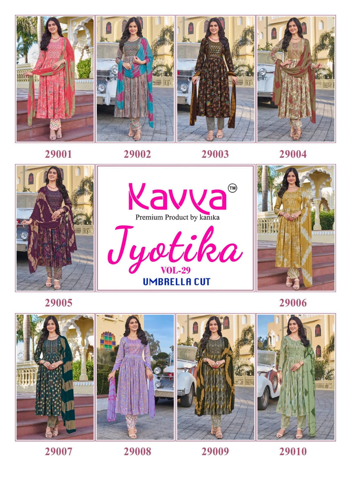 TADO25SS-001　KAVYA DRESS Kavya Zarina Vol 1 Fancy Nayra Cut Dress New Designs Catalog