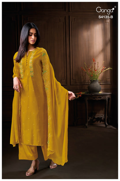 Jyrelia 4135 Ganga Pure Bemberg Plazzo Style Suits Wholesaler Ahmedabad