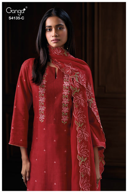 Jyrelia 4135 Ganga Pure Bemberg Plazzo Style Suits Wholesaler Ahmedabad